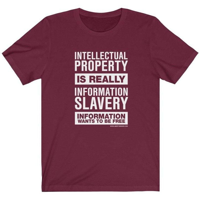 Intellectual Property Is Information Slavery Ladies T-Shirt