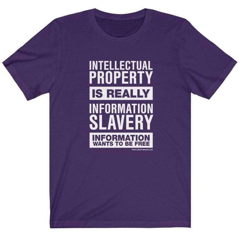 Intellectual Property Is Information Slavery Ladies T-Shirt